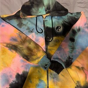 Tie-Dye Hoodie with Sun and Moon Design